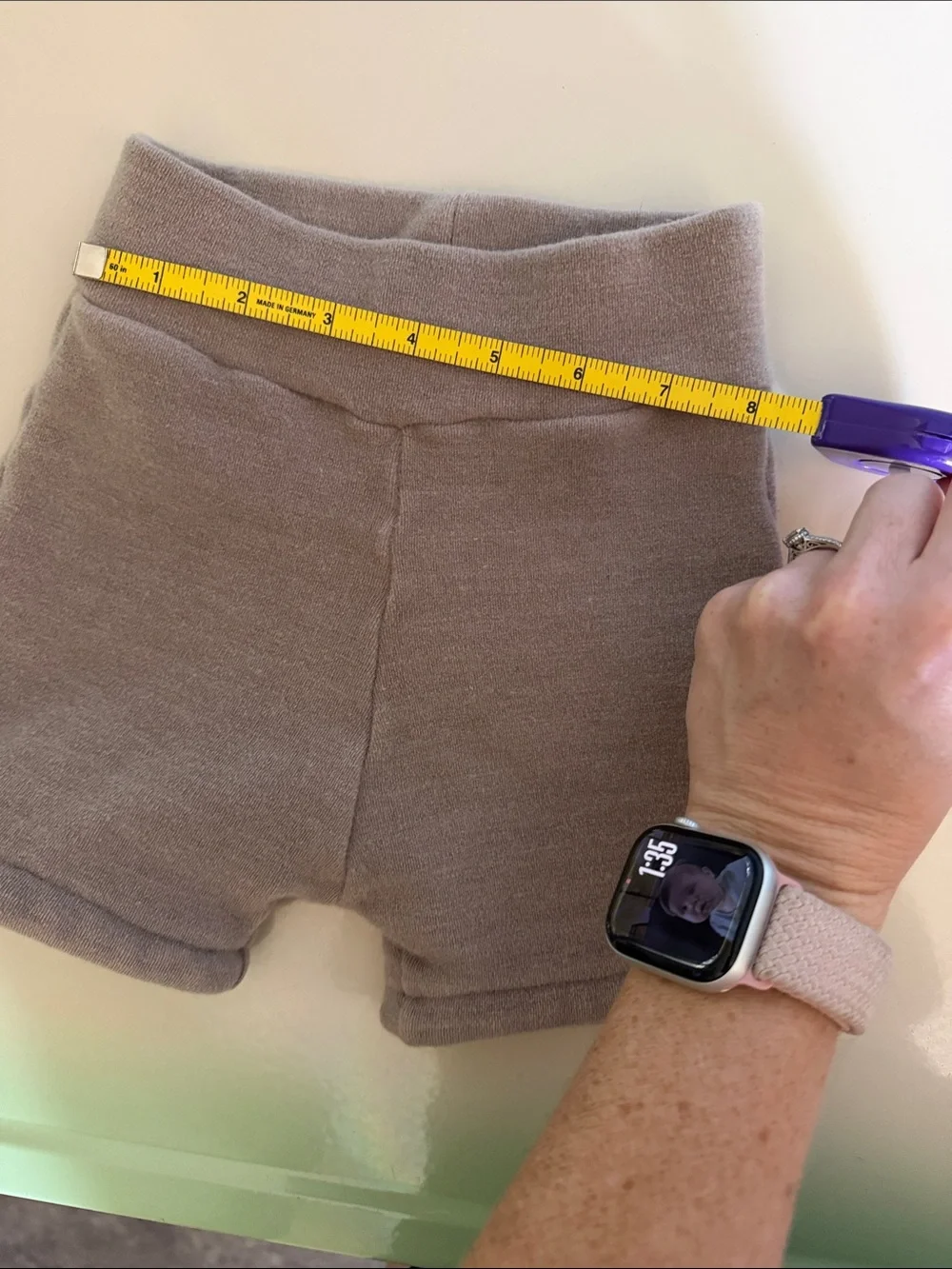 Wool blend Neutral Taupe Knit High-Waist Baby/Toddler soaker Shorts